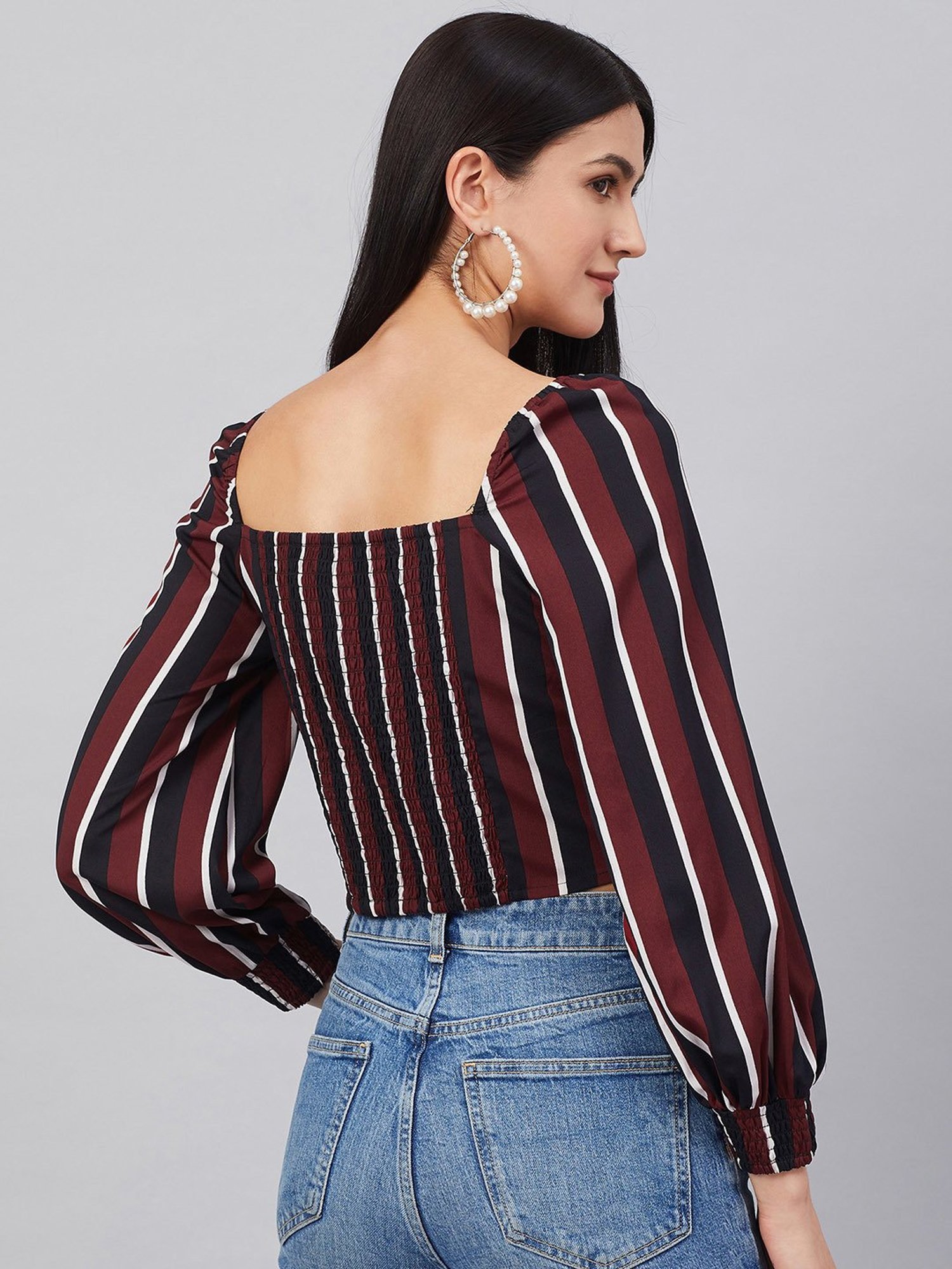 Rare Multicolor Striped Crop Top