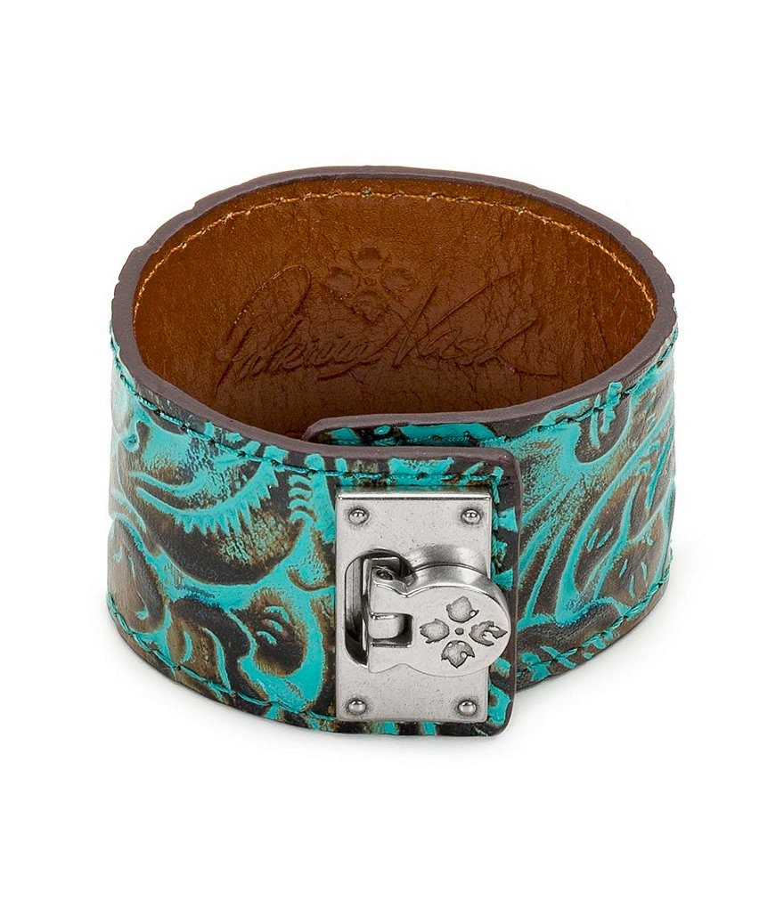 Patricia Nash Wrap Leather Flip Lock Cuff Bracelet