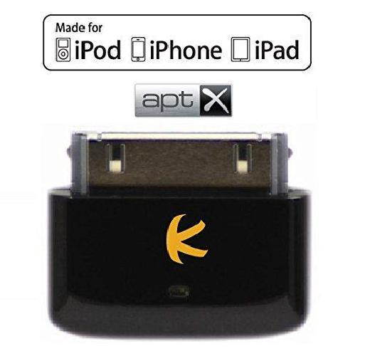 kokkia i10s + aptx luxurious black tiny bluetooth ipod transmitter for ipod/iphone/ipad with apple authentication, delivers cleaner audio with reduced latency to aptx bluetooth stereo receivers.