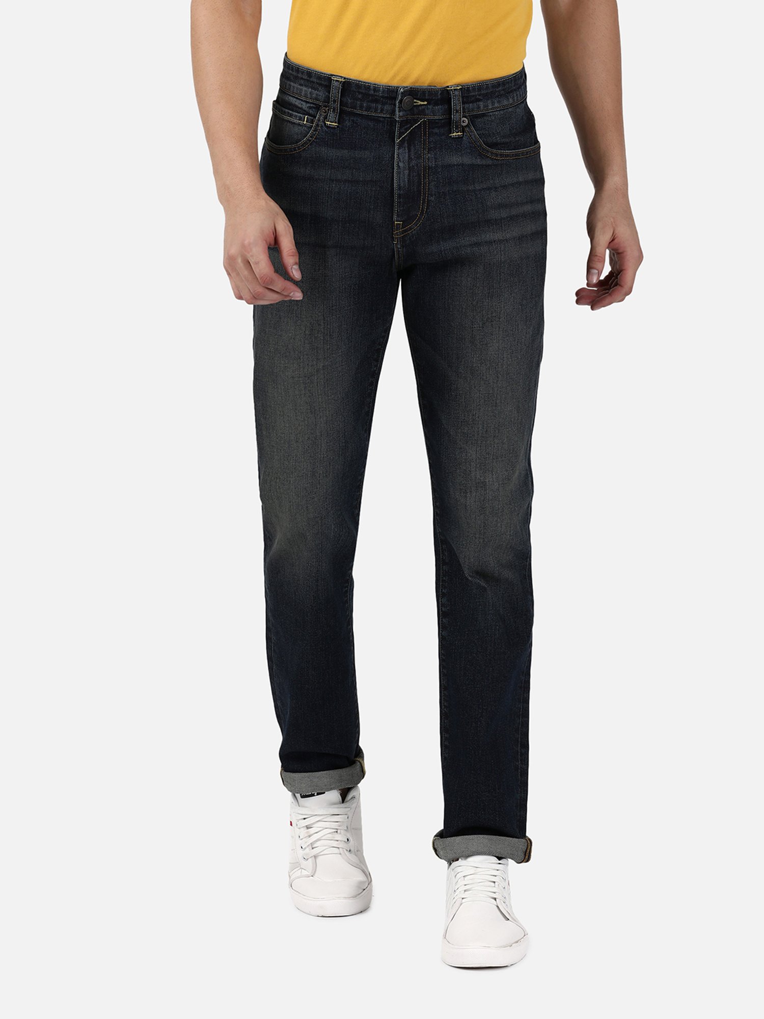 Passion Dark Blue Slim Fit Lightly Washed Jeans