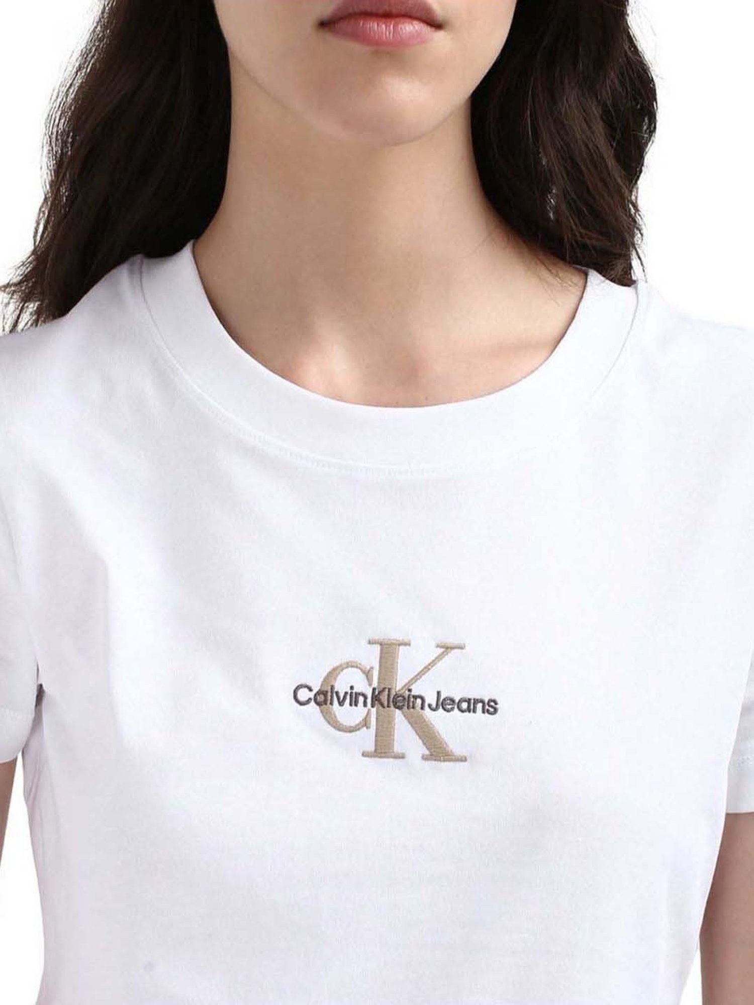 CALVIN KLEIN Bright White Cotton T-Shirt