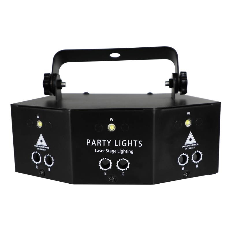 110~240V 500W Party Light DJ Disco LED Flash Laser Projector Metal Shell Sound Control Stage Light with Party Birthday Remote Control KTV Karaoke Dance Christmas Wedding - UK