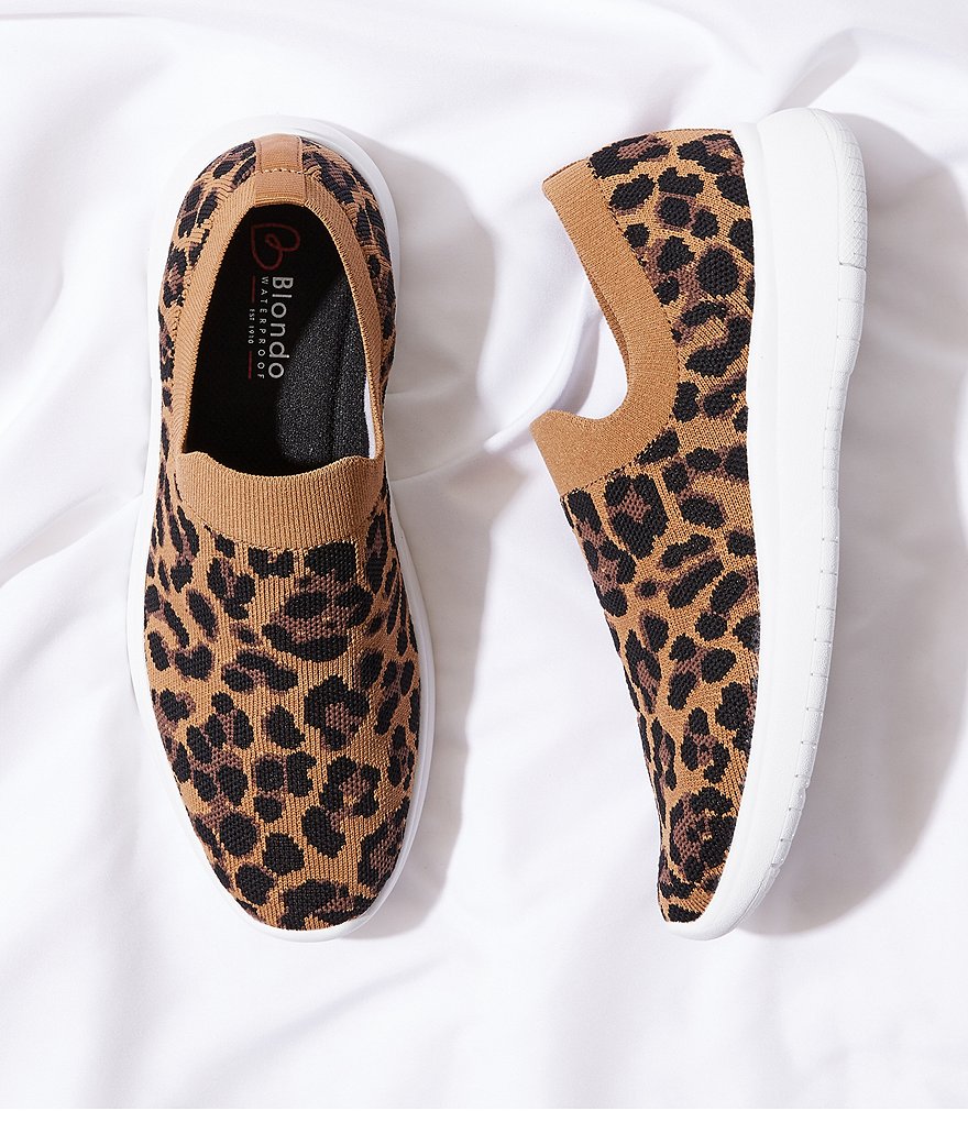 Blondo Karen Leopard Print Waterproof Knit Sneakers