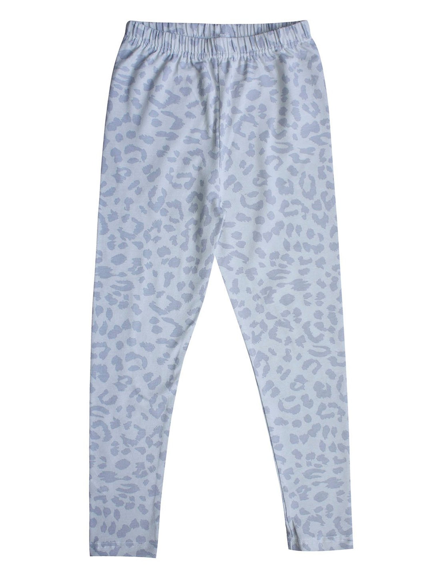 Kiddopanti Girls Light Grey Printed Leggings