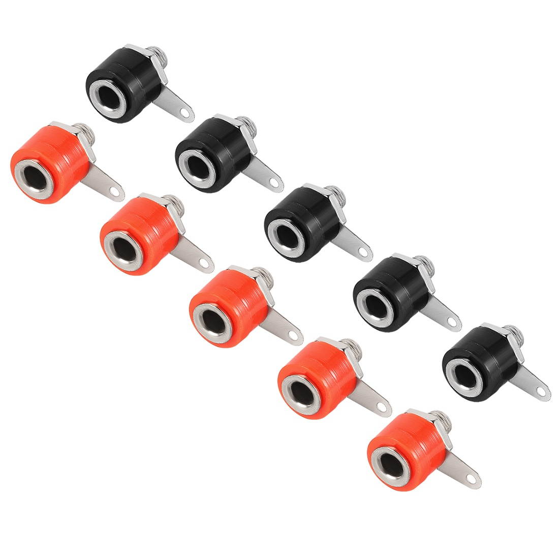 5 Pairs Binding Post Terminal, M6 Thread Power Amplifier Speaker Connector, Banana Plug Jack Socket 0.6-inch Length