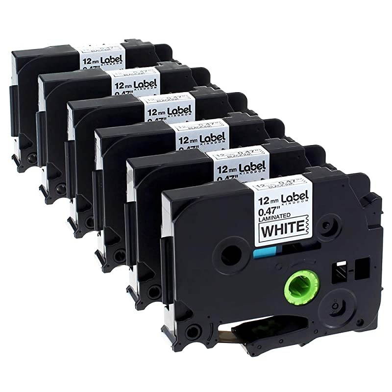 Compatible Tape Replacement for Brother TZe231 TZe231 P Touch Tape 12mm 047 Laminated White TZ231 for PTouch Maker PTD210 PTH110 PTD400AD PTP710BT 6Pack