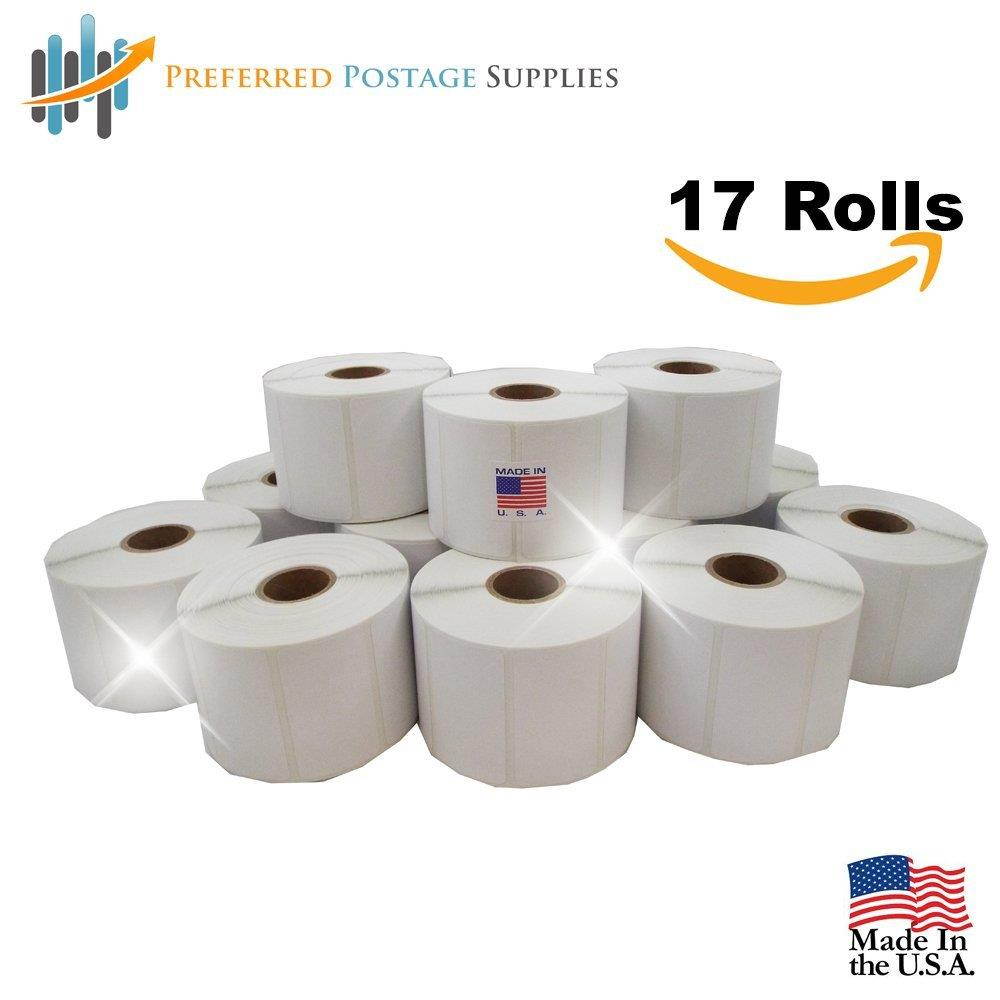2.25x1.25 Top Coated Direct Thermal Labels 1135 Labels Per Roll (17 Rolls)