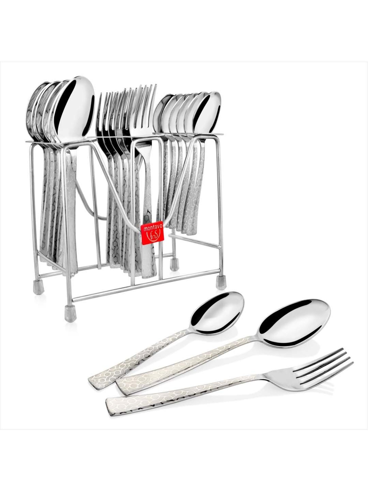 FnS Pacific Silver Stainless Steel Cutlery - Set of 18