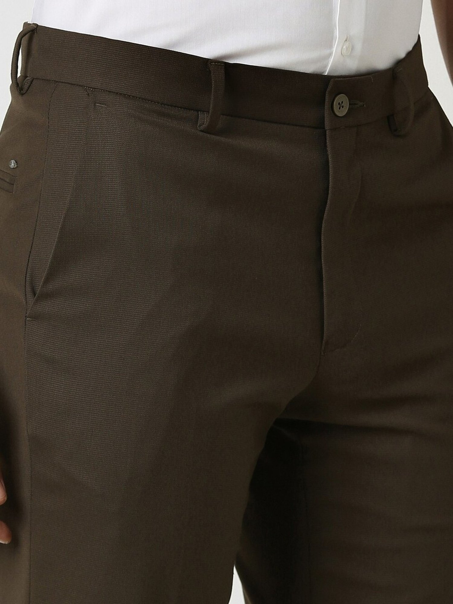 Van Heusen Brown Slim Fit Trousers