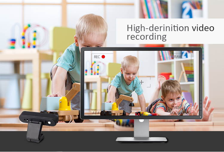 LUOM H800 Web Camera HD 1080P Webcam Built-in Microphone Auto Focus High-end Video Call Web Camera CMOS 1920 *1080 Dynamic Resolution for PC Laptop Skype YouTube, Black