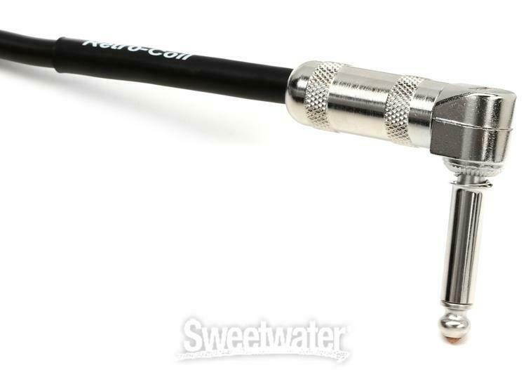 Lava Cable Retro Coil Silent Instrument Cable Black, 20' Angled-Straight