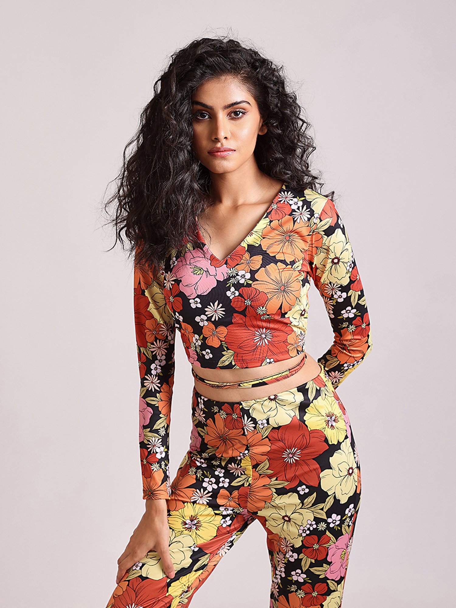 Cover Story Multicolor Floral Print Crop Top