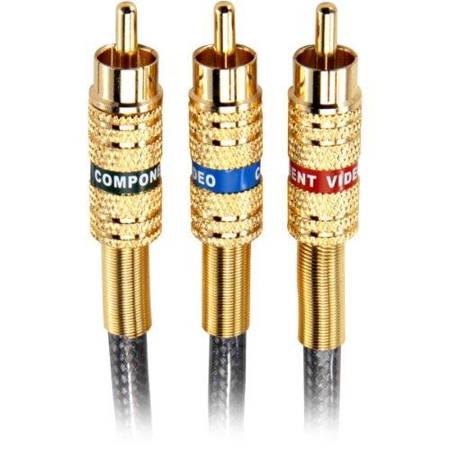 Component Video Cables with Audio 12 Feet Gold Plated RCA to RCA Supports 1080i