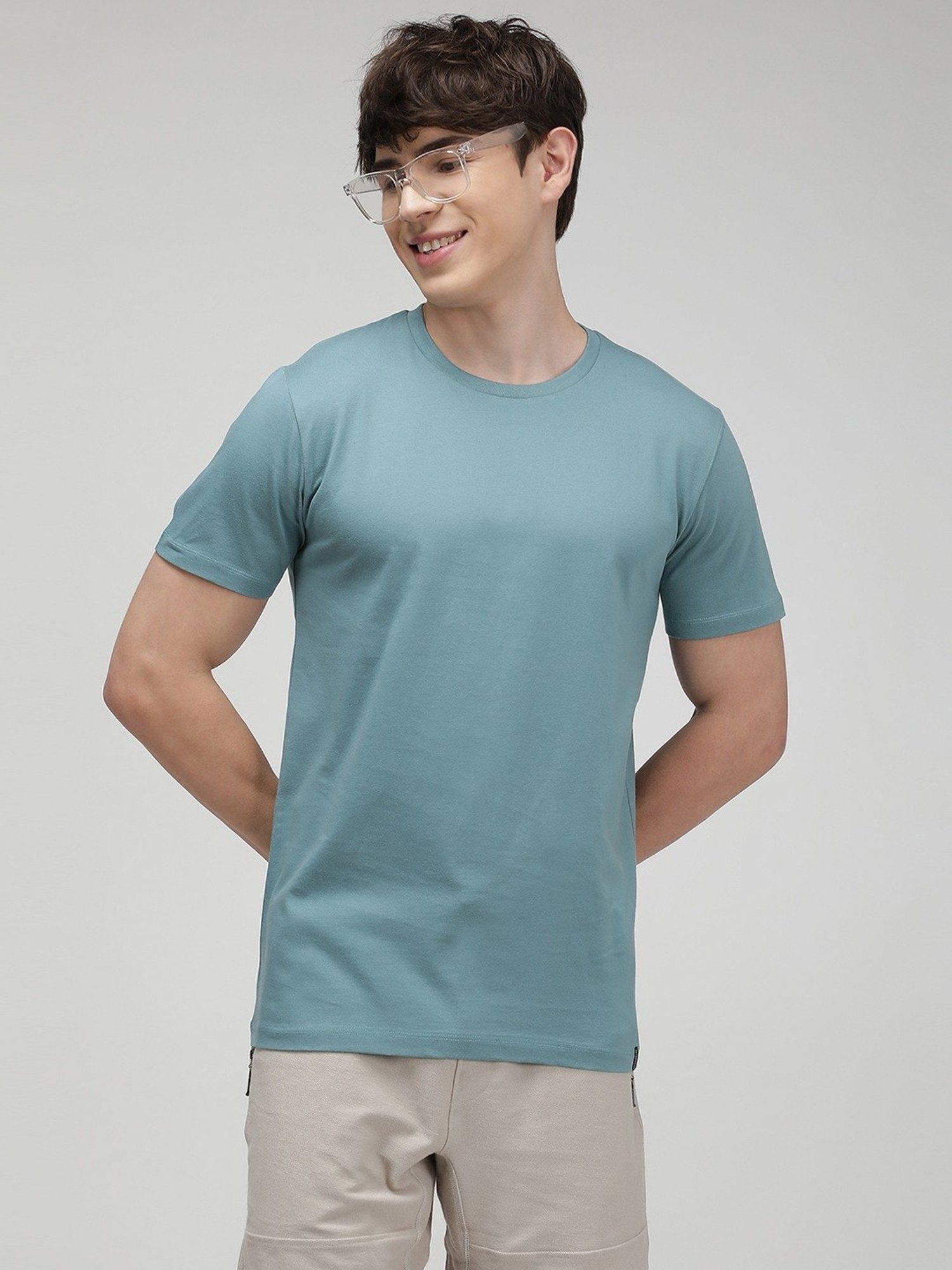 Sporto Artic Green Slim Fit T-Shirt