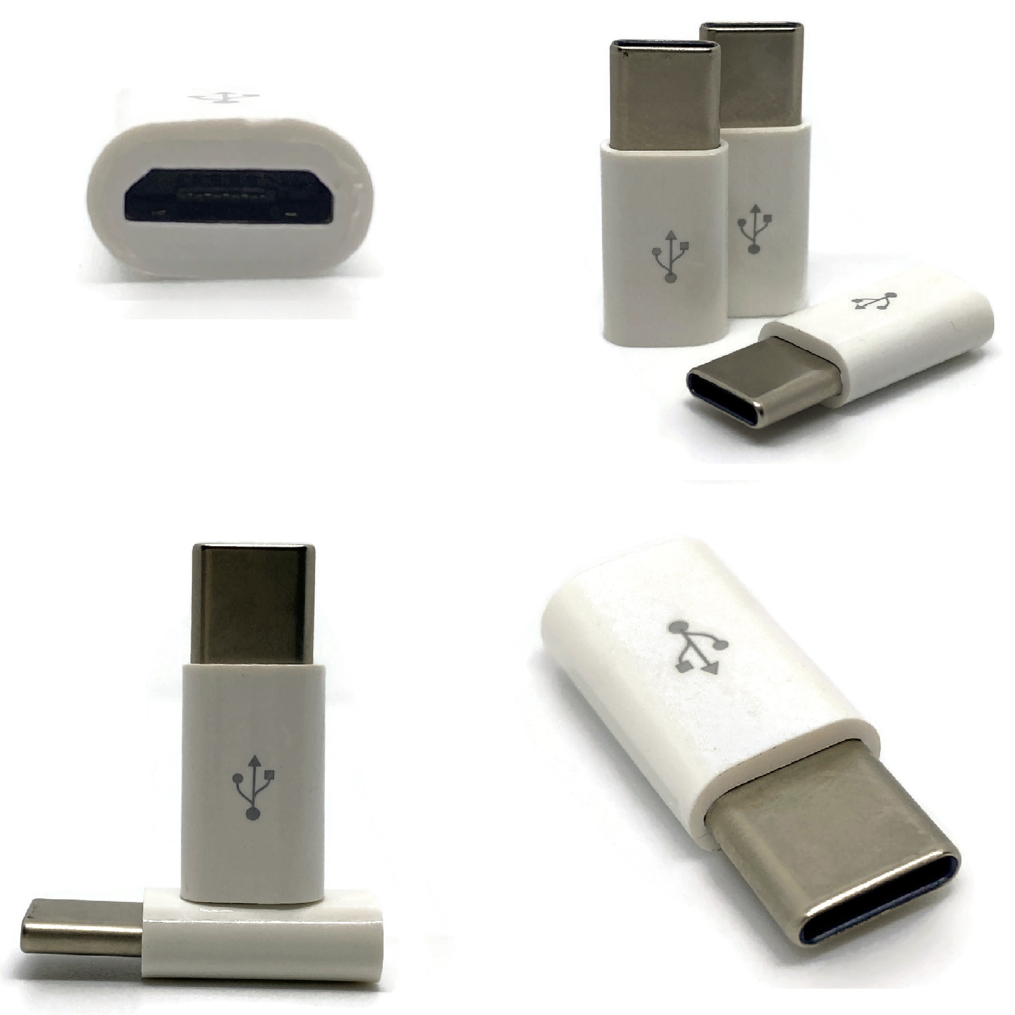 Micro USB to USB C Adapter, Micro USB to Type C Connector Mini Converter, White