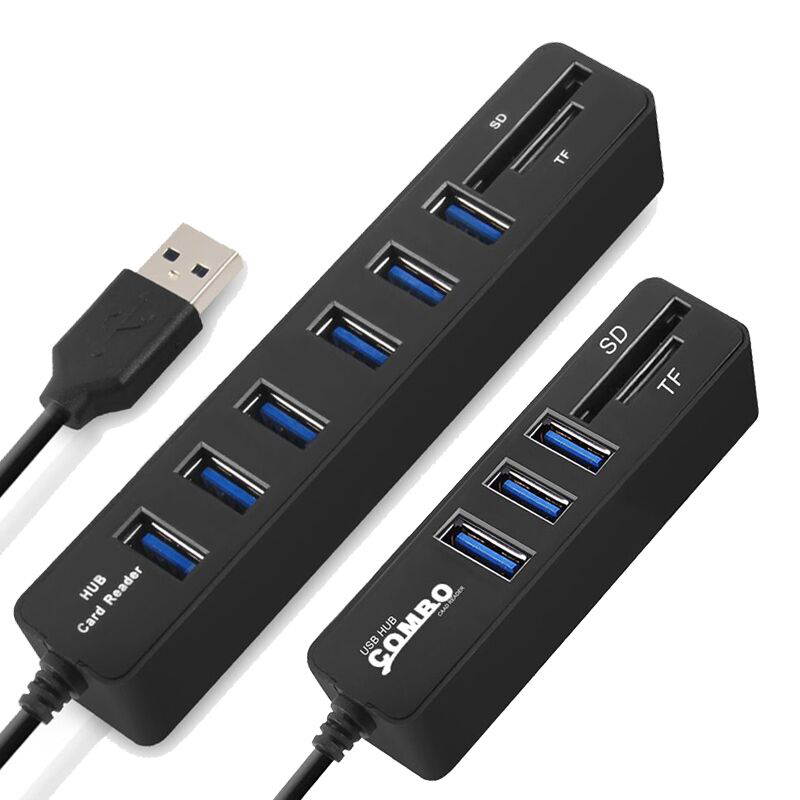Plugadget USB HUB 3.0 Multi USB Splitter 3.0 USB Hab SD TF Card Reader Multiple USB HUB for Computer Laptop