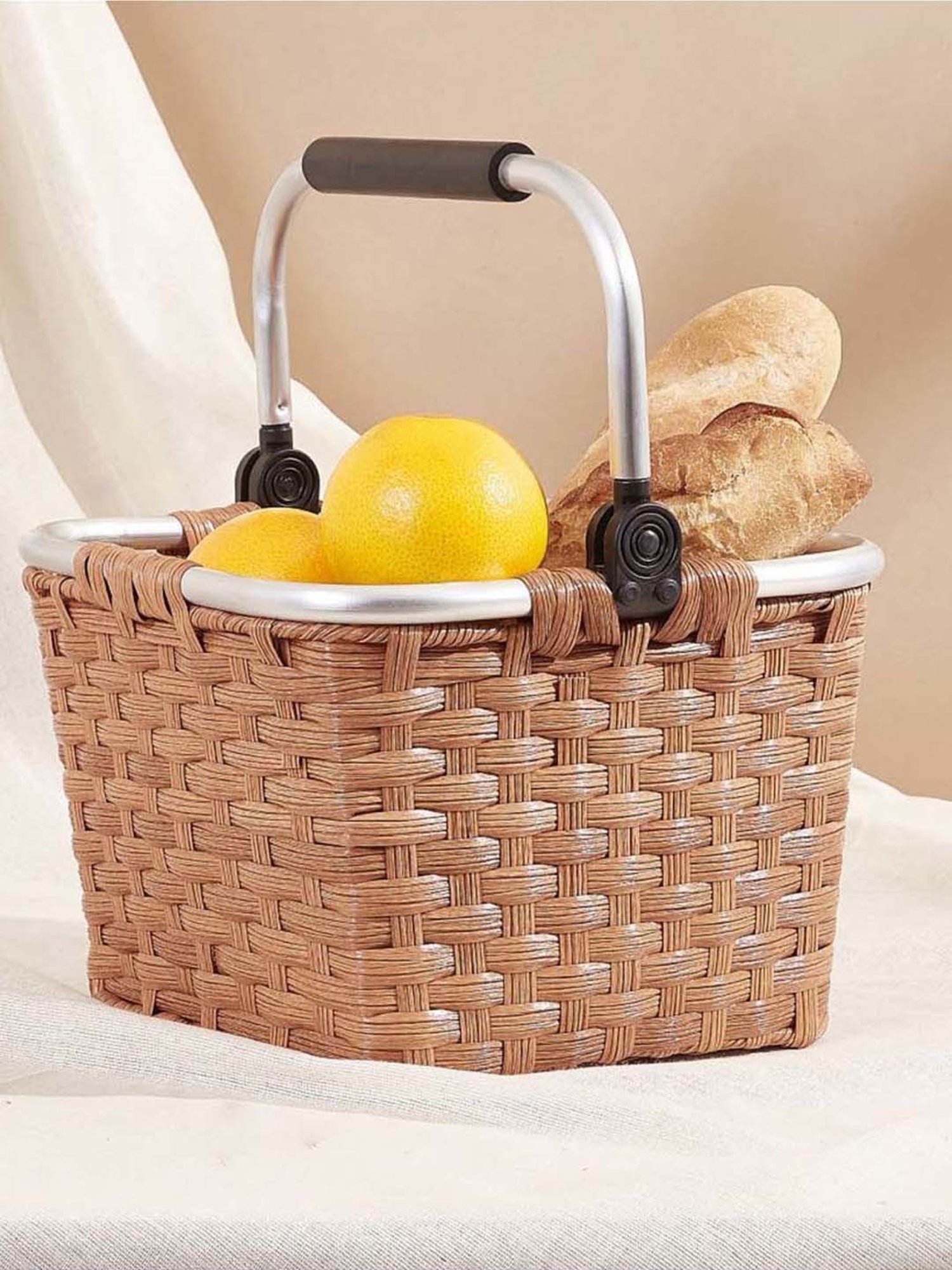 Mason Home Tan Woven Picnic Basket with Handle