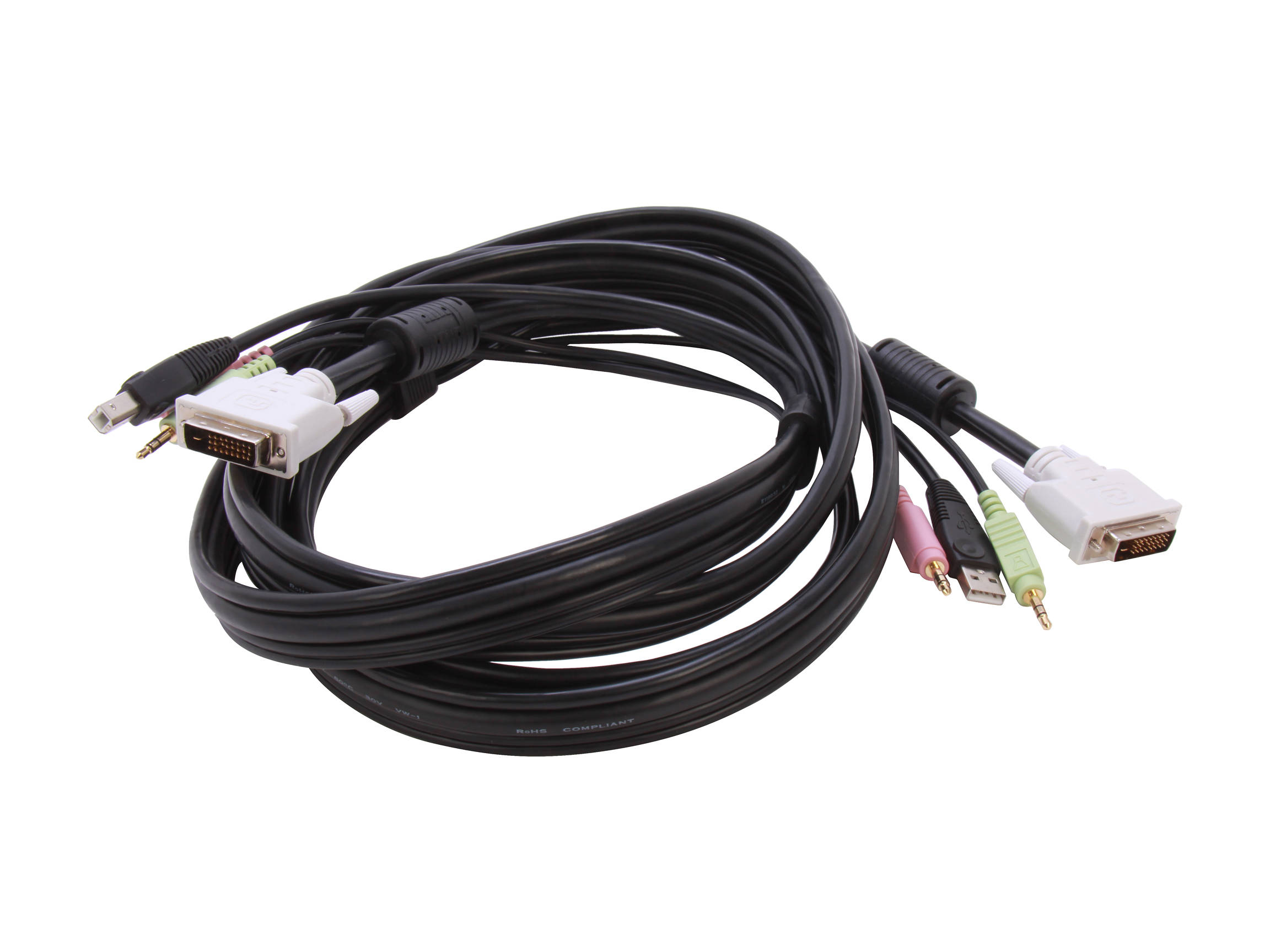 StarTech.com 6 ft. KVM Cable for DVI and USB KVM Switches with Audio & Microphone