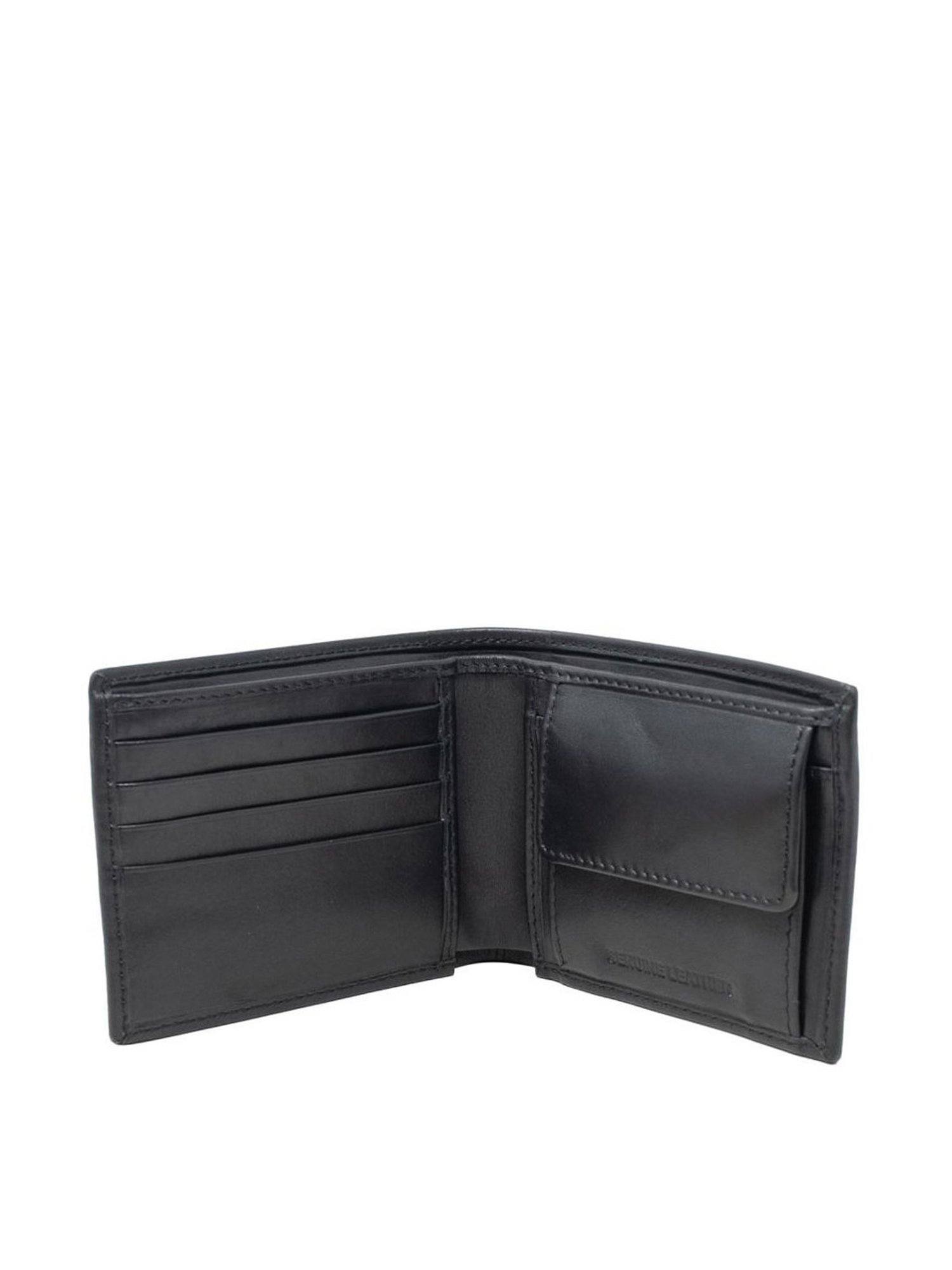 Tohl Black Casual Leather Bi-Fold Wallet for Men