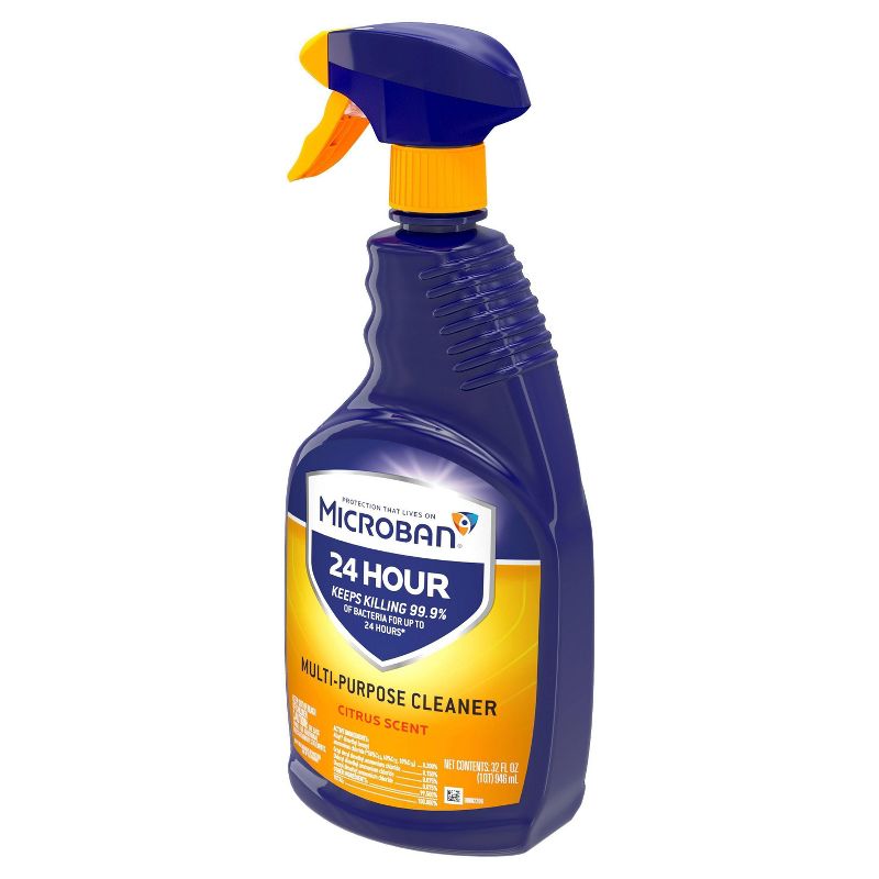 Microban 24 Hour Multi-Purpose Cleaner and Disinfectant Spray, Citrus Scent - 32 fl oz