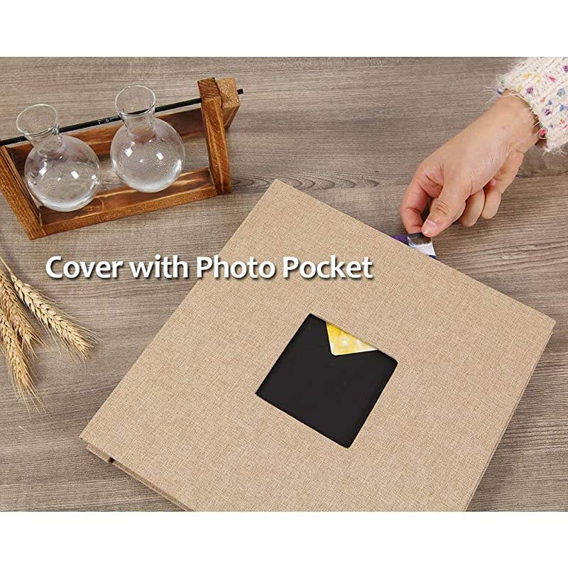 Photo Album Self Adhesive 3x5 4x6 5x7 8.5x11 Magnetic Scrapbook Album DIY Length 11 x Width 10.8 (Inches) with A Metallic Pen