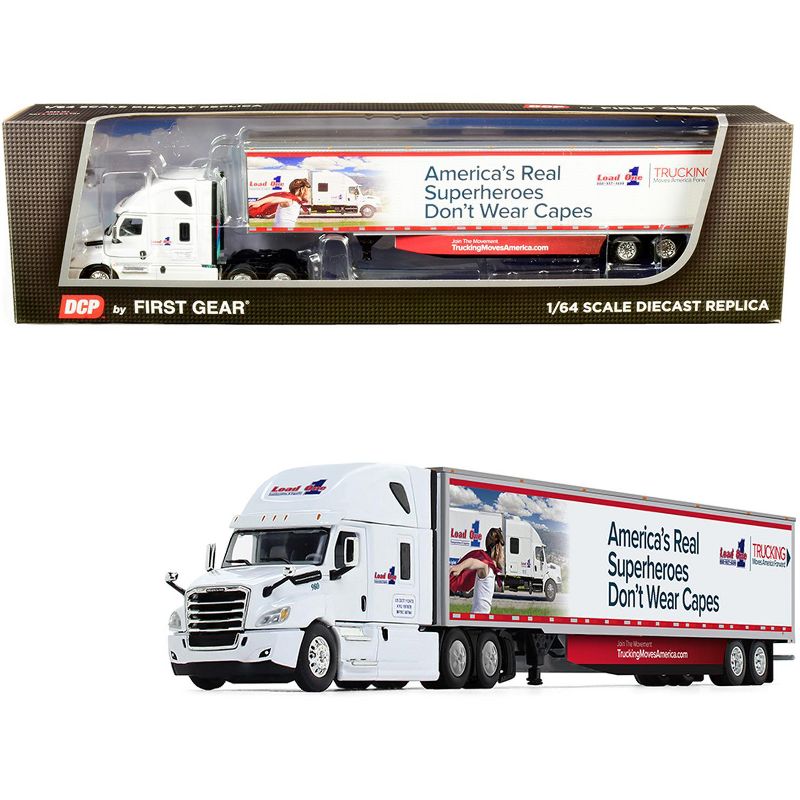 2018 Freightliner Cascadia w/ 53' Utility Trailer with Side Skirts "Load One, LLC." 1/64 Diecast Model by DCP/First Gear