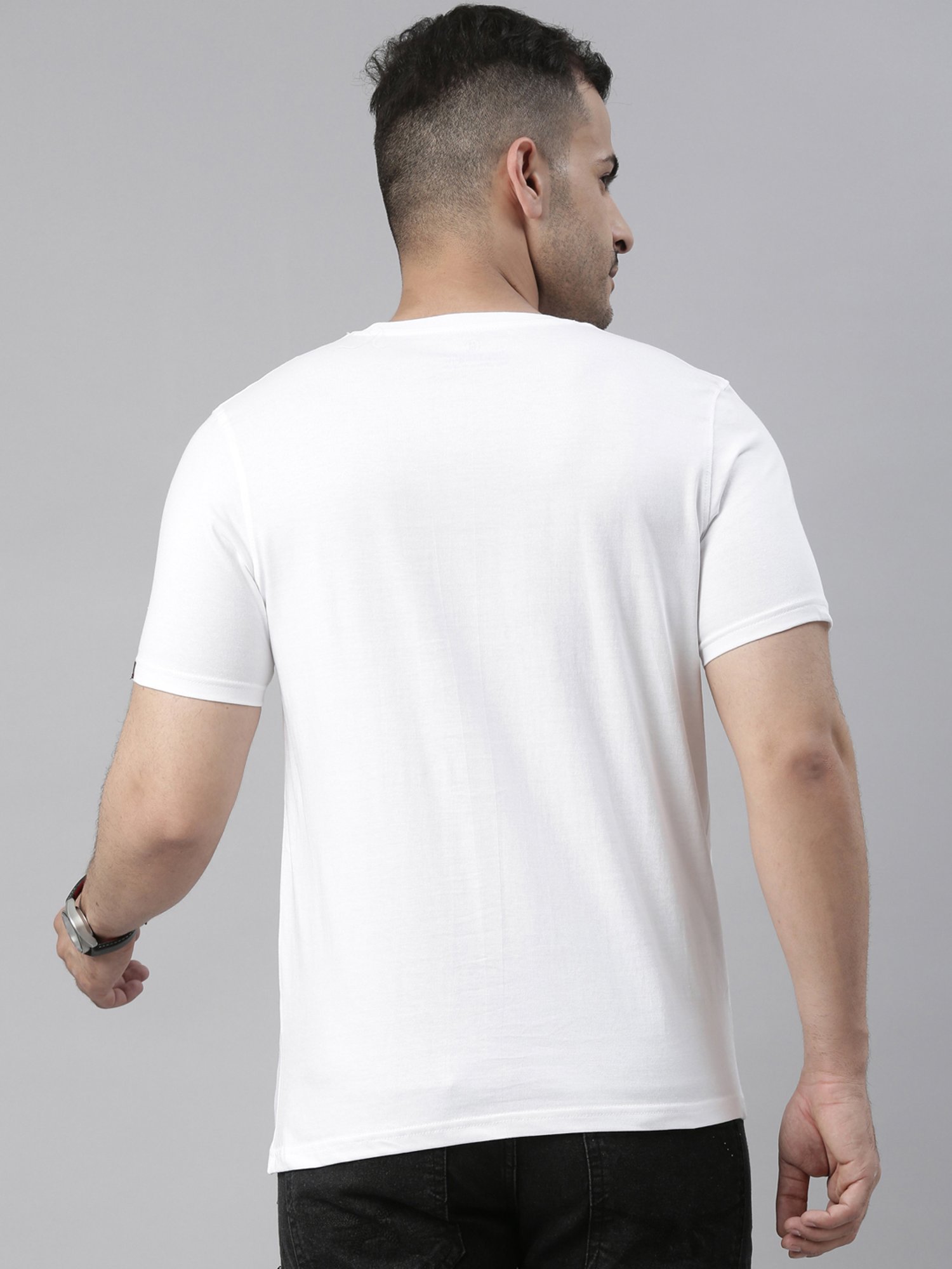Bushirt White Cotton Crew T-Shirt