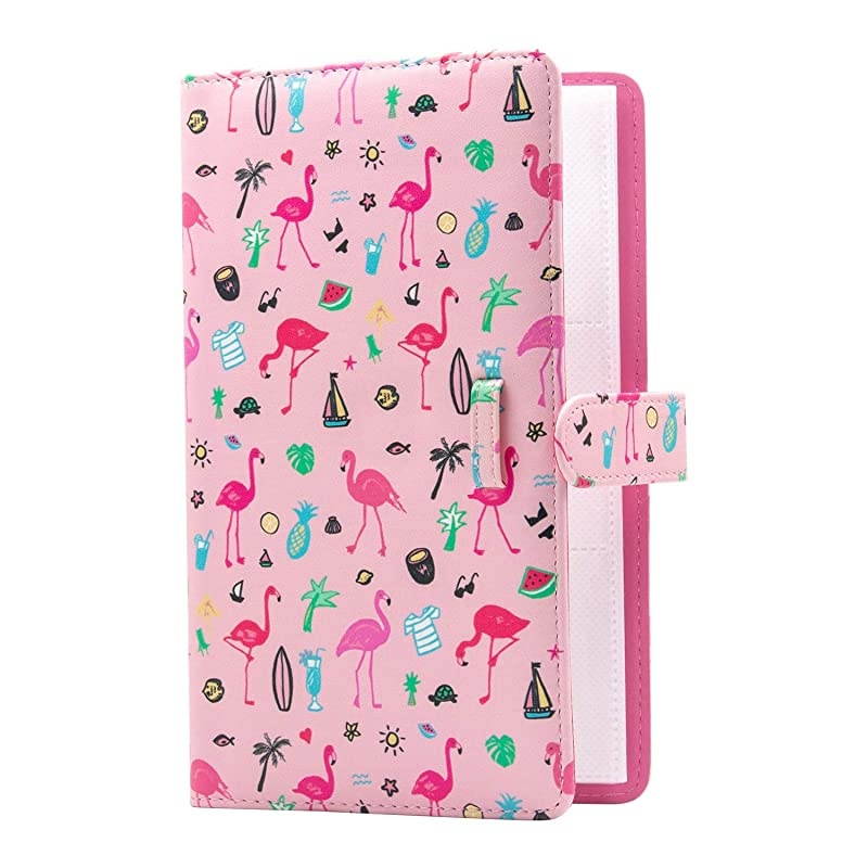 96 Pockets Mini Photo Album for Fujifilm Instax Mini Camera, Polaroid Snap, Z2300, SocialMatic Instant Cameras & Zip Instant Printer (96 Pockets, Pink Flamingo)