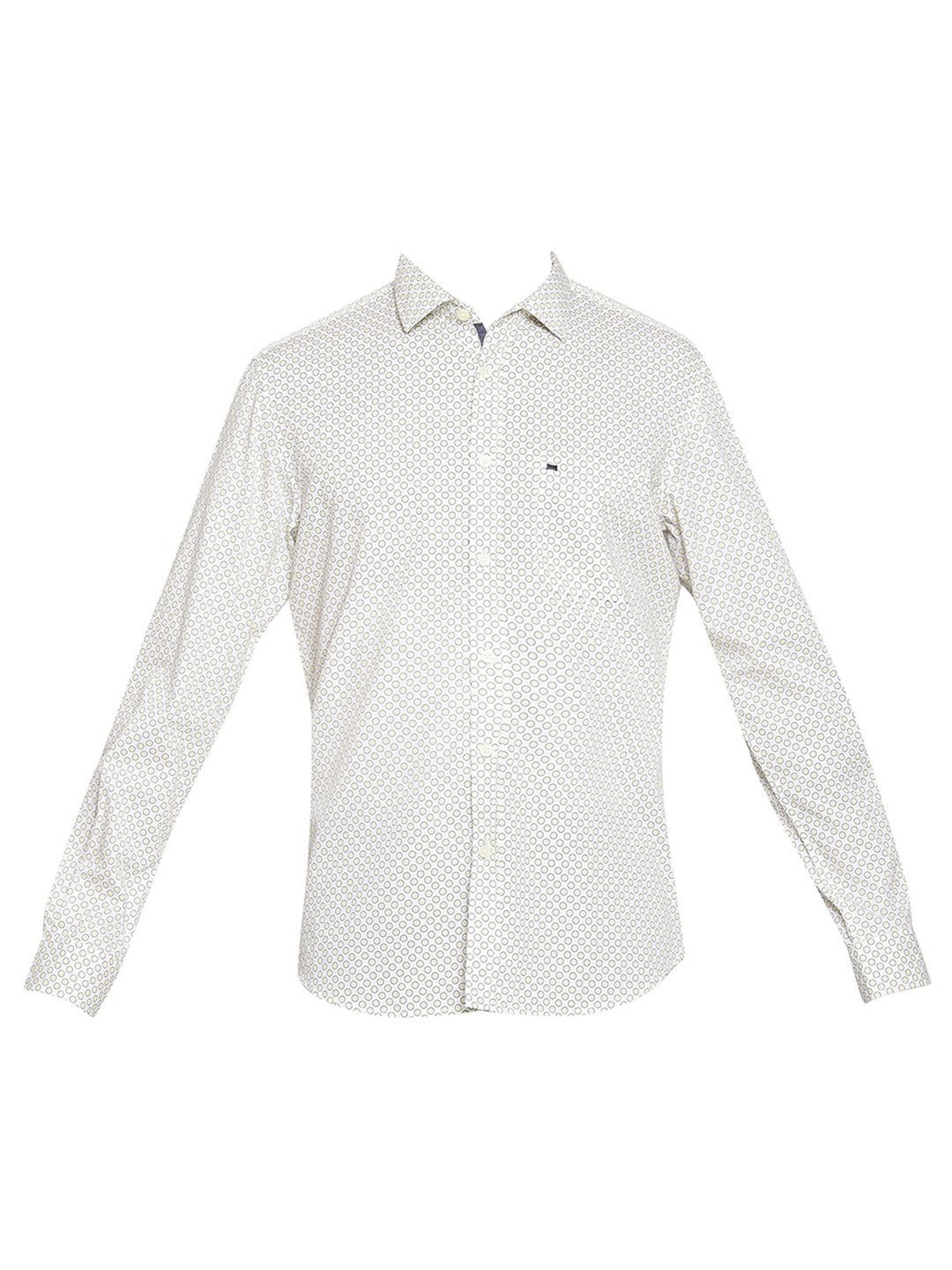 Spykar Blue Cotton Slim Fit Checks Shirt