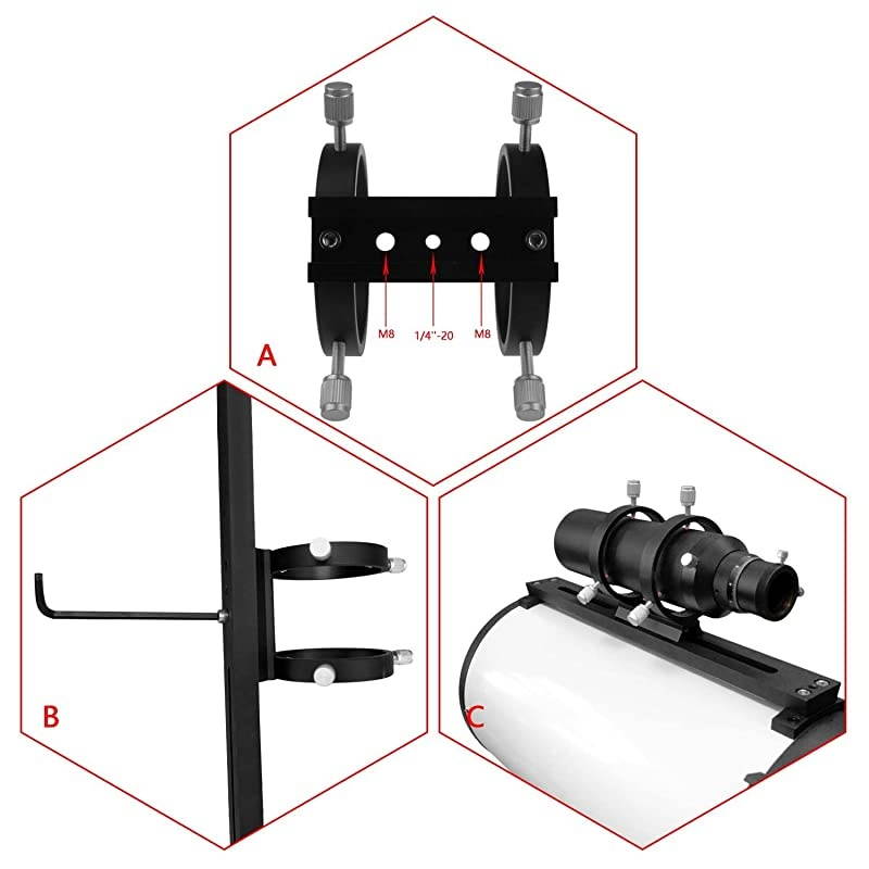 50mm Compact Deluxe Finder Guidescope Kit with 125 Double Helical Focuser Guiding with The MiniGuide Scope So Astrophotography is Easier and Less Equipment