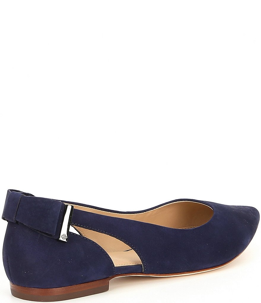 Antonio Melani Nelle Suede Bow Detail & Cut-Out Leather Flats
