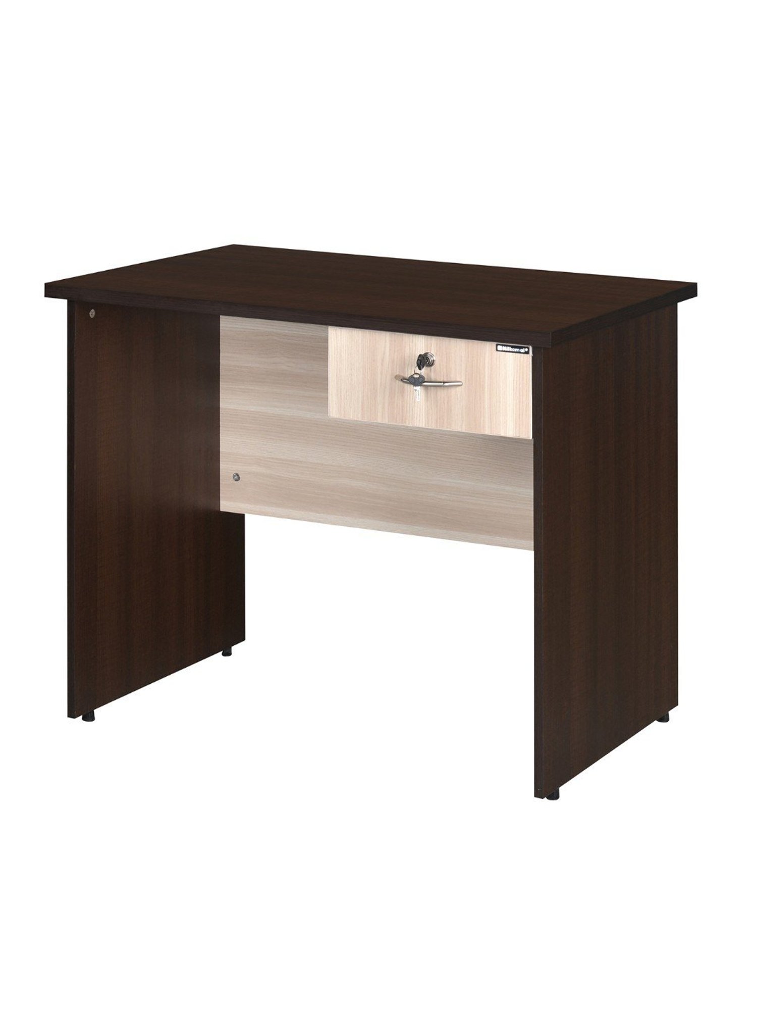 Nilkamal Enzo Brown & Ash Grey Engineered Wood Office Table