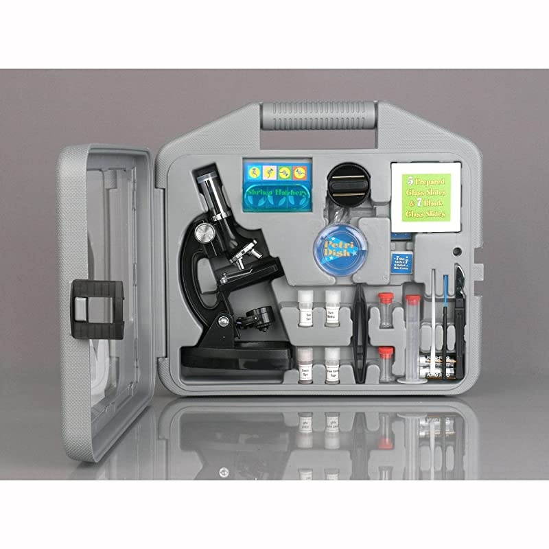 Kids 120X240X300X480X600X1200X Metal Arm Children Biological Microscope Kit + Microscope Book