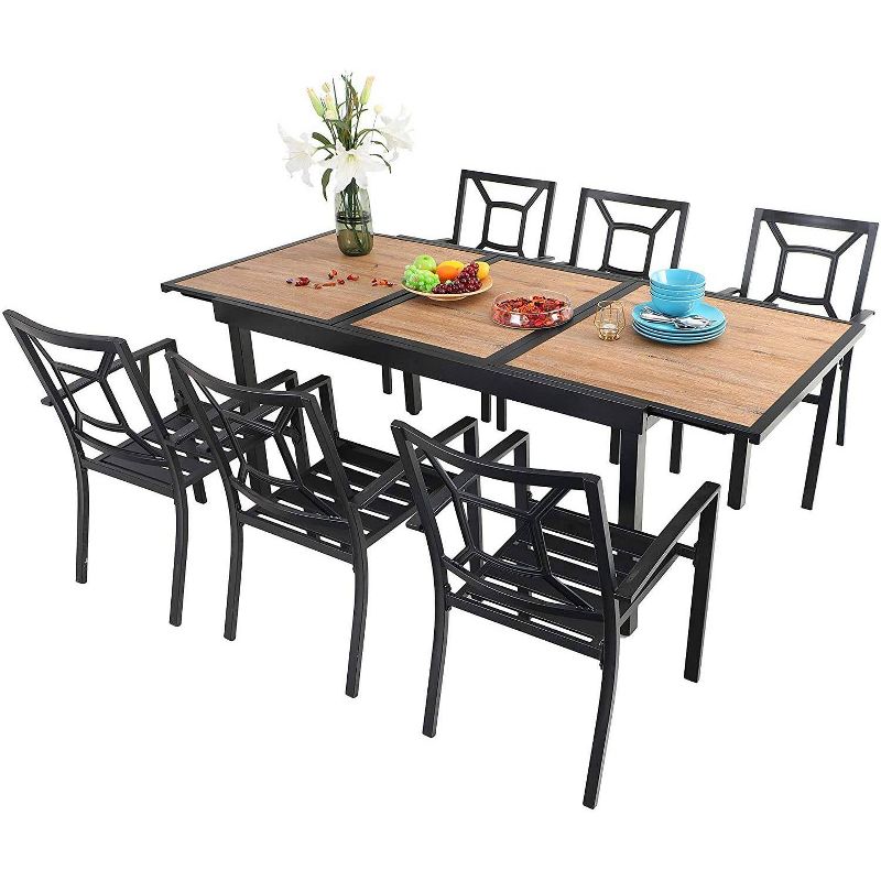 Circi 5pc Outdoor Dining Set - Black and Charcoal - CosmoLiving by Cosmoplitan