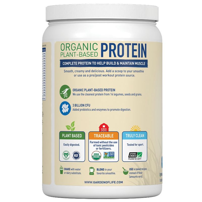Garden of Life Organic Vegan Protein Powder - Vanilla - 18oz