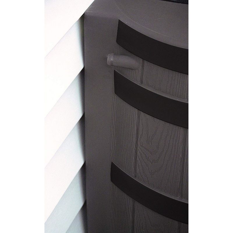 Good Ideas Rain Wizard Water Storage Rain Collection Barrel 40-Gallon Darkened Ribs, Oak