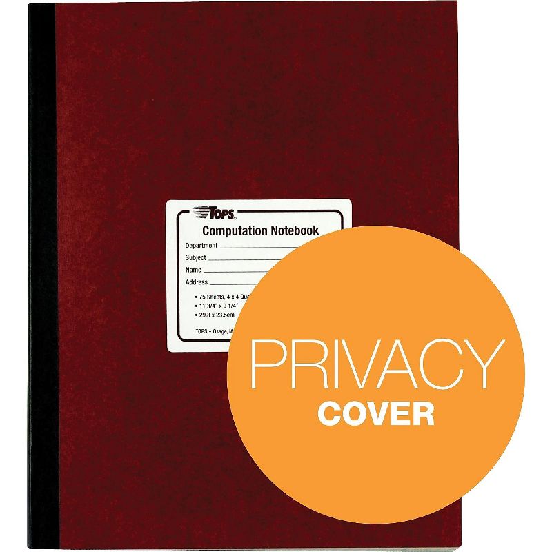 Tops Computation Notebk 156 Pgs/78 Shts 11-3/4"x9-1/4" RD Cover 35126