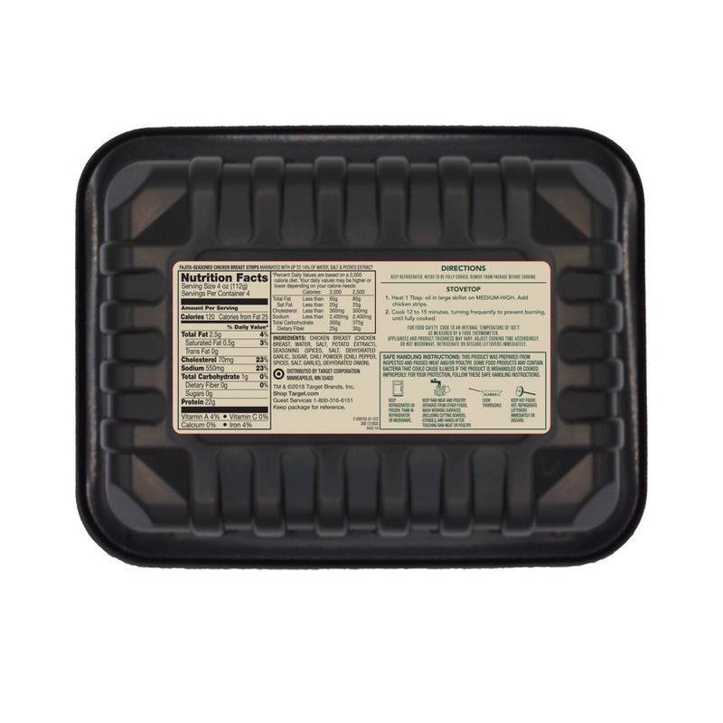 Fajita Seasoned Chicken Breast Strips Meal Kit - 16oz - Serves 2 - Archer Farms™