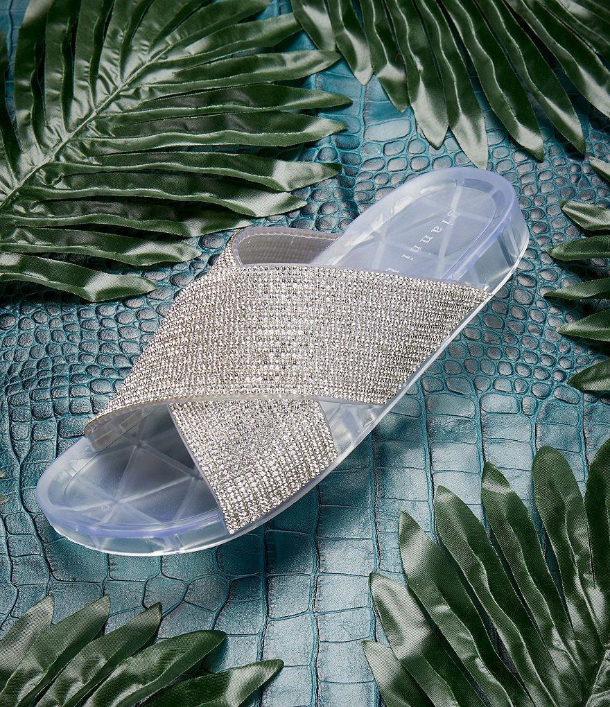 Gianni Bini Emersinne Rhinestone Crossband Jelly Slides