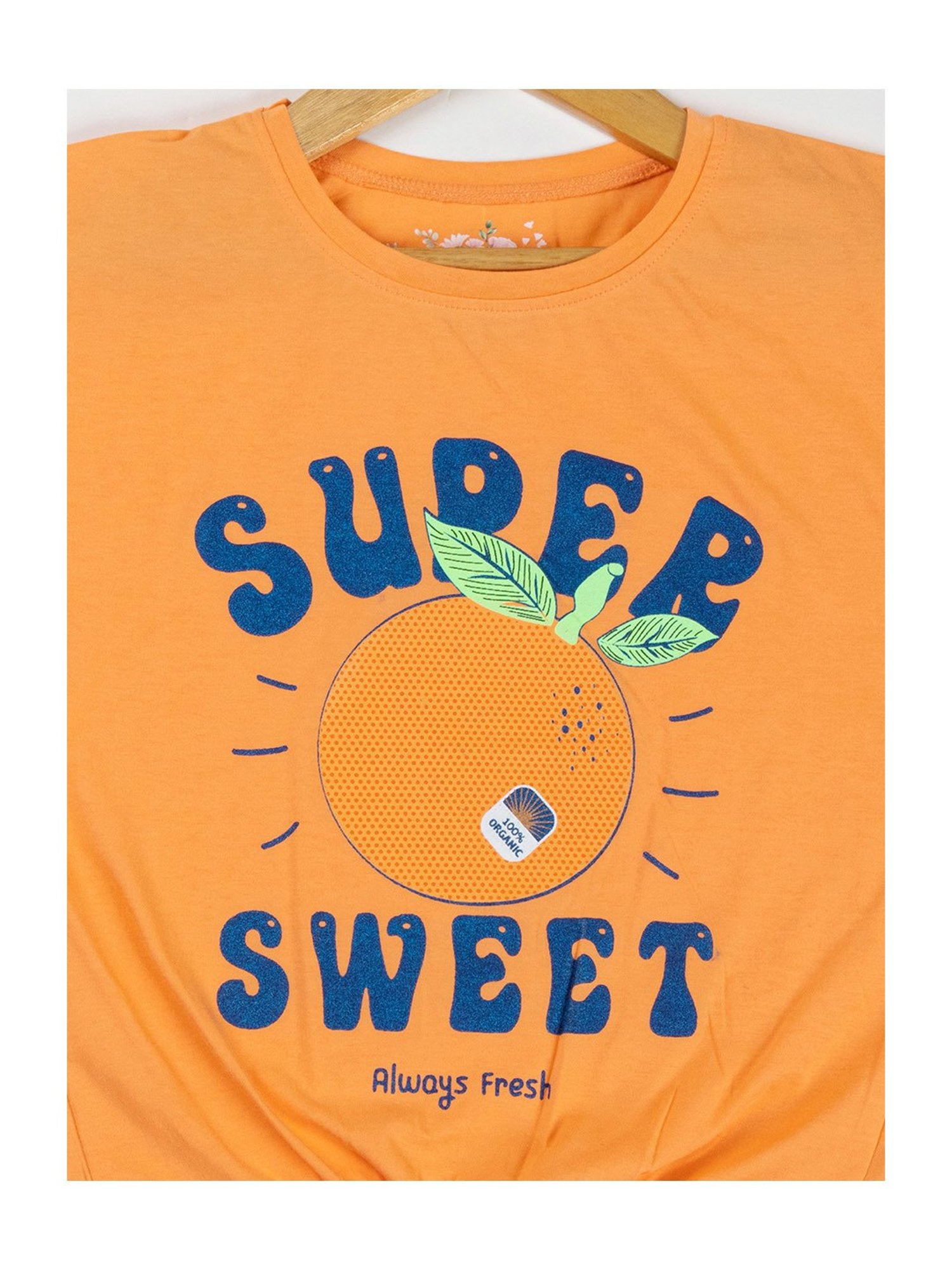 NINS MODA Kids Orange Printed Crop Top