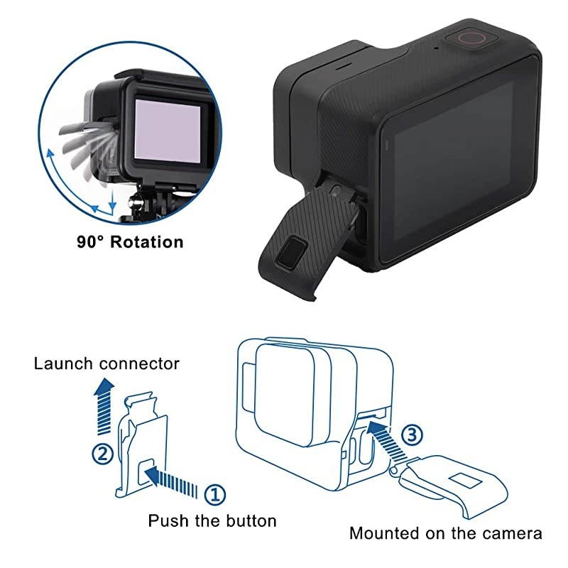 Replacement Side Door for GoPro Hero 6 5 Black USBC HDMI Case Side Cover Repair Part Camera AccessoriesGray