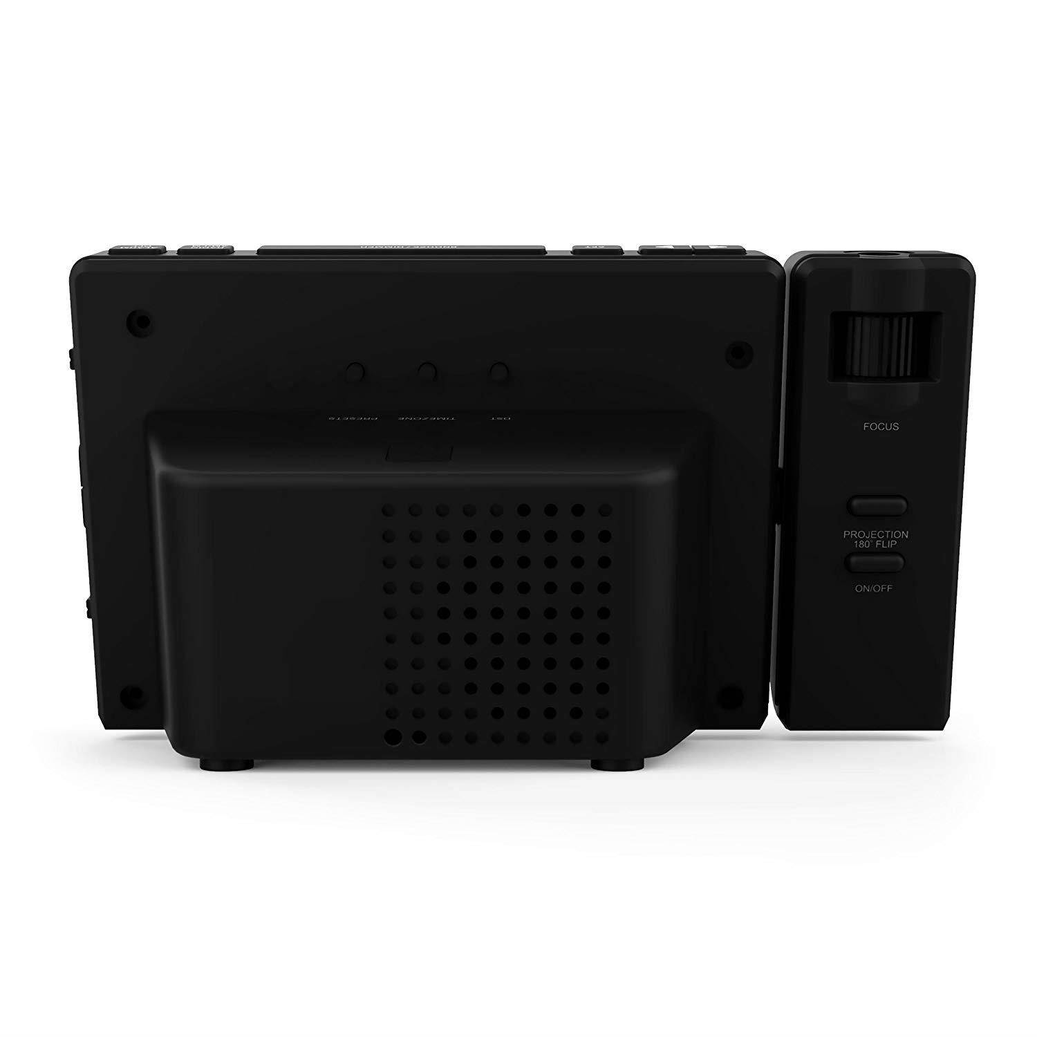 Magnasonic Alarm Clock Radio with Time Projection, Auto Dimming, Battery Backup, Dual Gradual Wake Alarm, Auto Time Set, Large 4.8" LED Display, AM/FM (CR62)