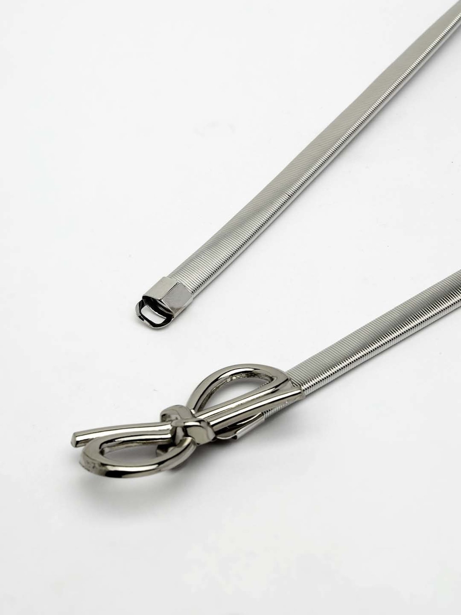 NVR Circular Silver Plated Stretchable Metal Belt for Women