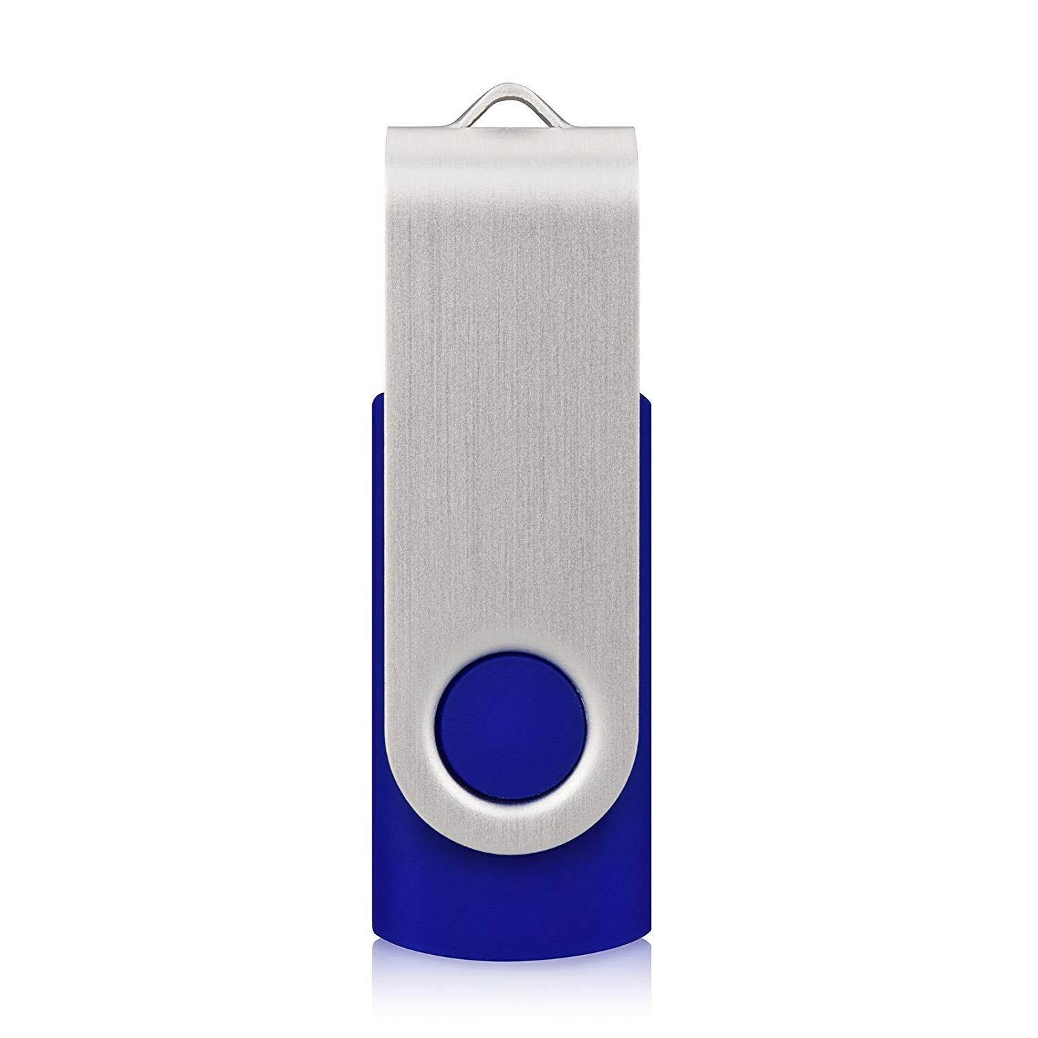 K&ZZ 32GB USB Flash Drive Swivel Memory Stick Fold Storage Thumb Stick 2Packs (Blue)