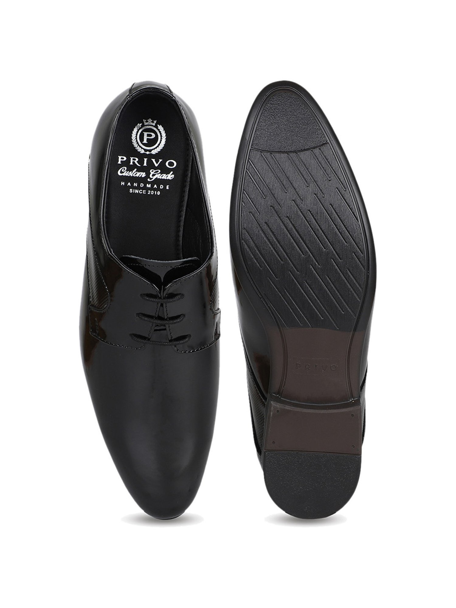 Privo Men's Black Derby Shoes