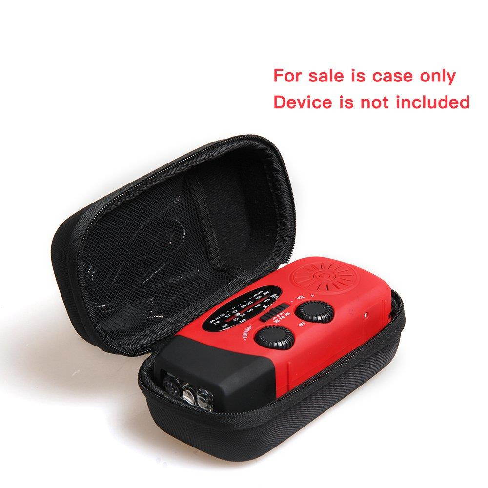Hard EVA Travel Case for iRonsnow IS-088 / Ambient WR-089/ ELECLOVER / EpochAir Emergency Solar Hand Crank Self Powered AM/FM/NOAA Weather Radio LED Flashlight Charger Power Bank by Hermitshell