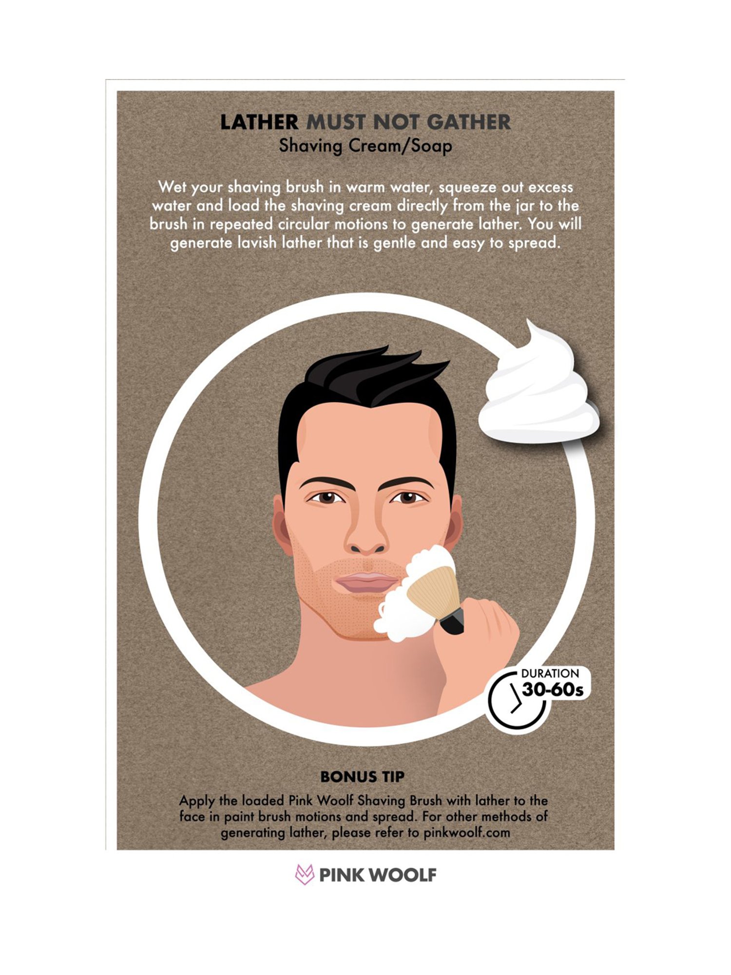 Pink Woolf Boar Hair Shaving Brush & Shaving Soap Combo Oudh & Sandalwood