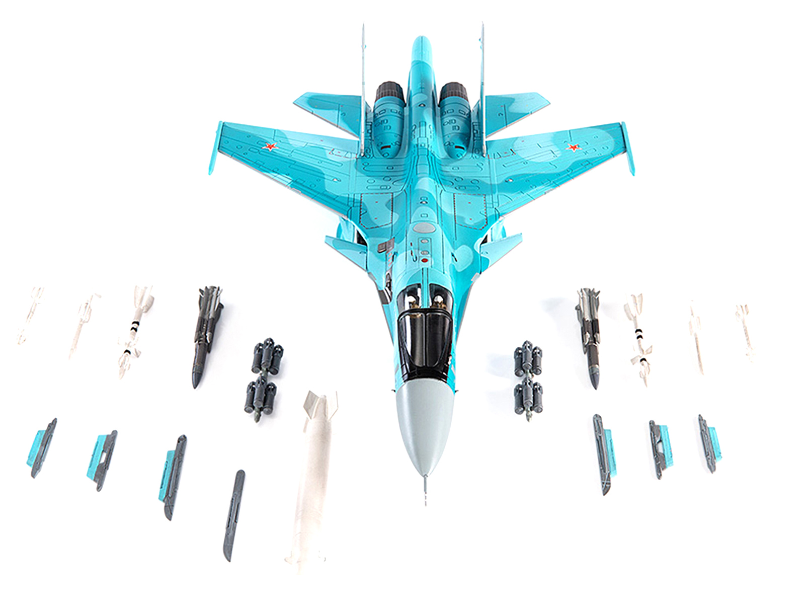 Sukhoi SU-34 Fullback Fighter Aircraft "Russian Air Force Ramenskoye" (2011) 1/72 Diecast Model by JC Wings