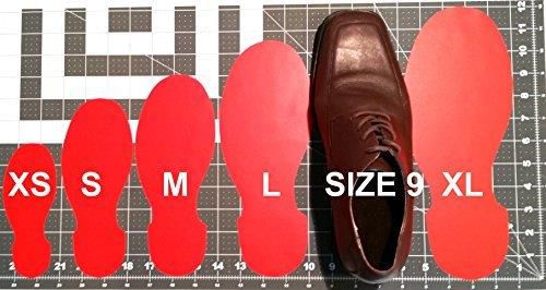 LiteMark 10.5 Inch Black Adhesive Footprint Decal Stickers for Floors - Pack of 2 (1 Pair)