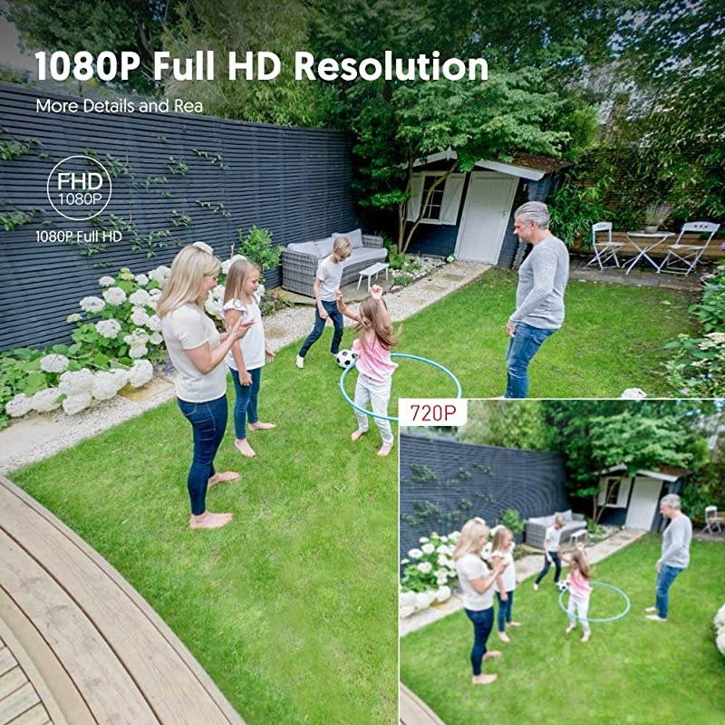 Outdoor Security Camera,  2.4G WiFi 1080P Surveillance Camera with PIR Passive Infrared Sensor, Motion Detection / Night Vision / Two Way Audio, Compatible with iOS & Android